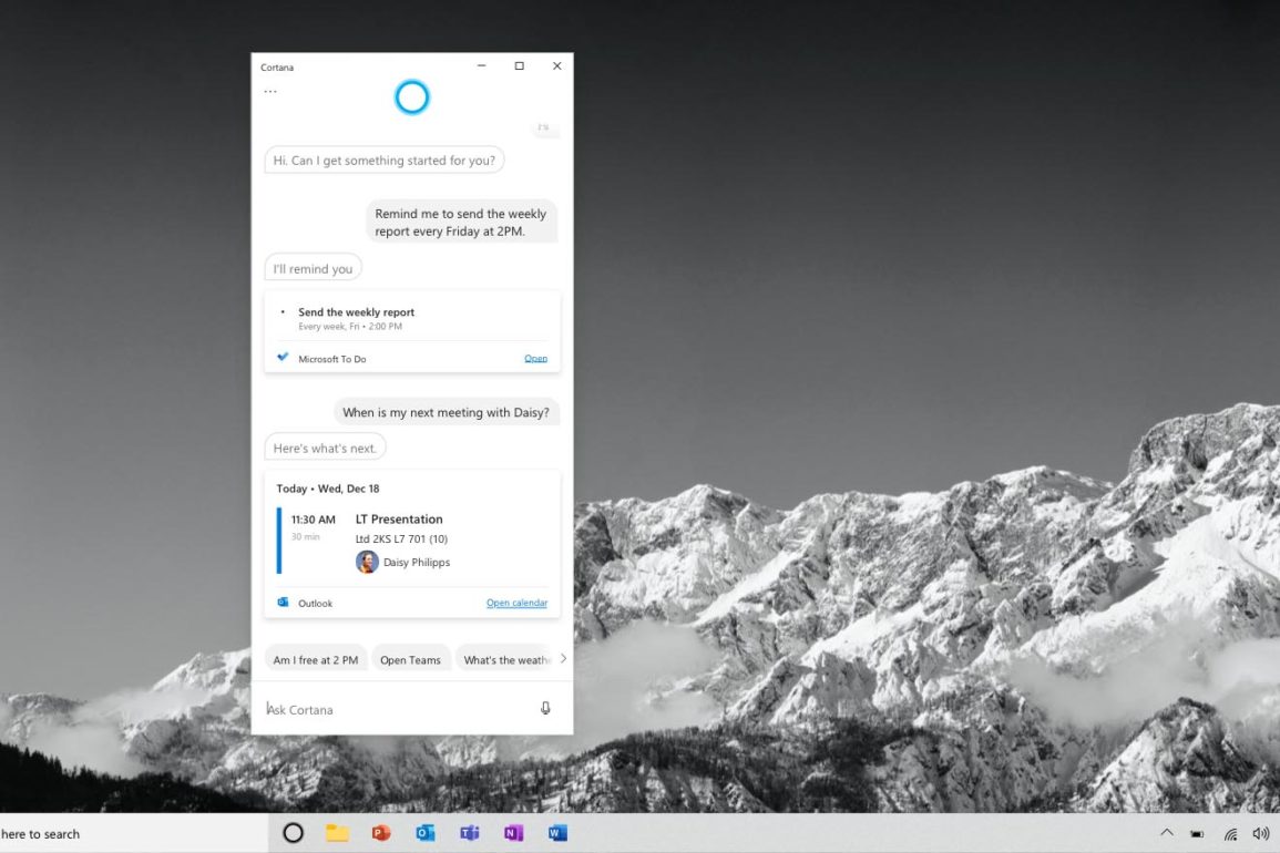 Cortana aktualizacja
