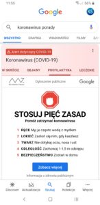informacje o koronawirusie